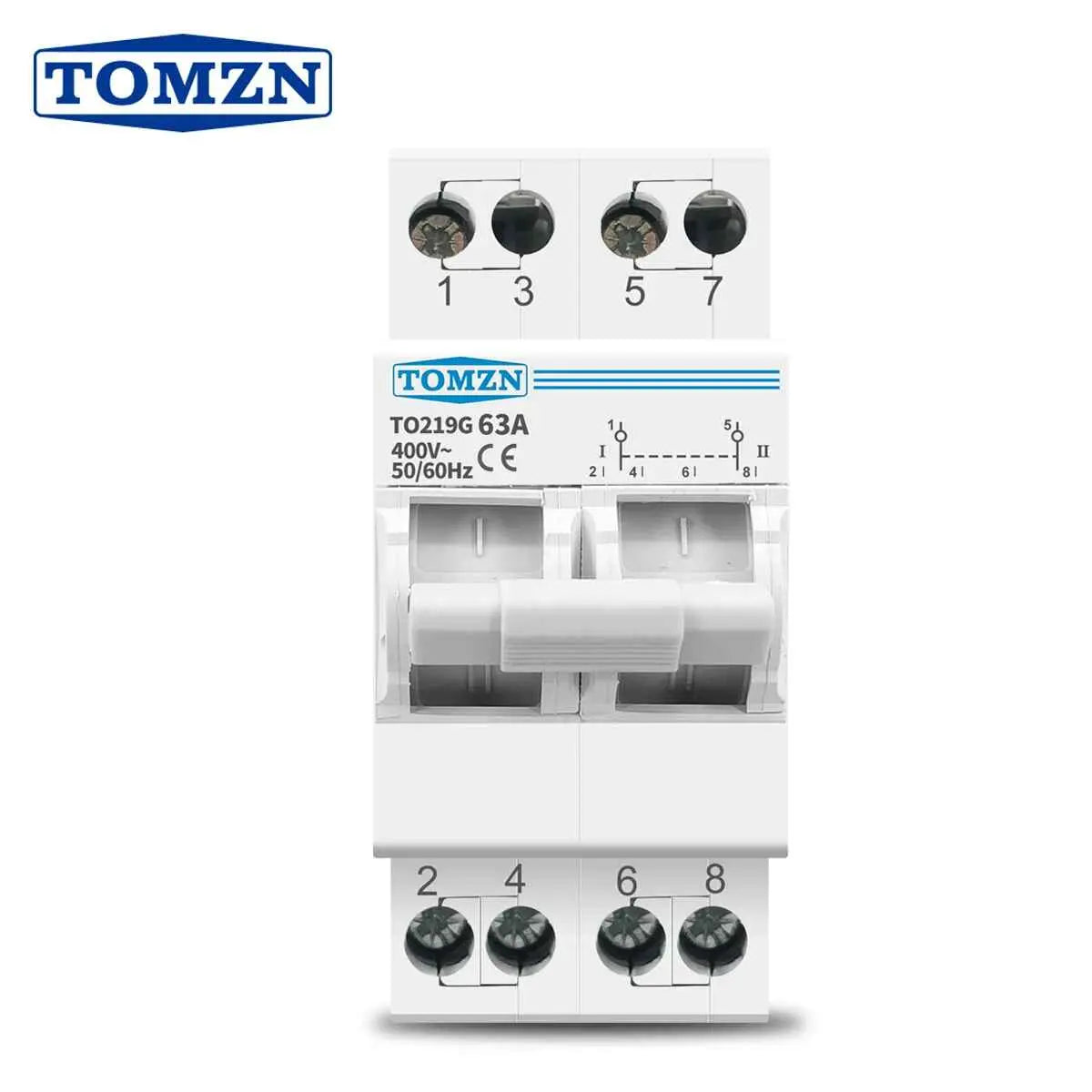 TOMZN 2P 63A MTS Dual Power changeover Switch – Interlock Circuit Breaker for Backup Power Contro Qasim Solar Panel and tools