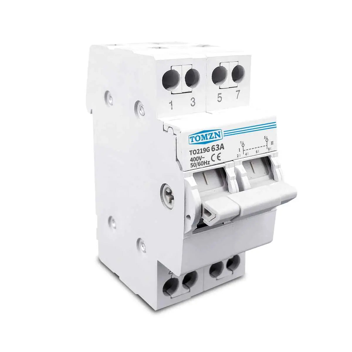 TOMZN 2P 63A MTS Dual Power changeover Switch – Interlock Circuit Breaker for Backup Power Contro Qasim Solar Panel and tools