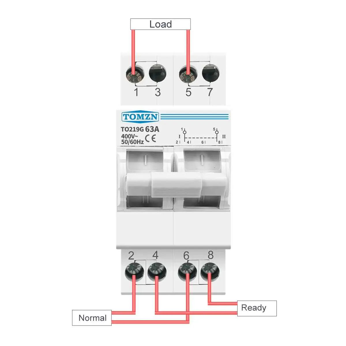 TOMZN 2P 63A MTS Dual Power changeover Switch – Interlock Circuit Breaker for Backup Power Contro Qasim Solar Panel and tools
